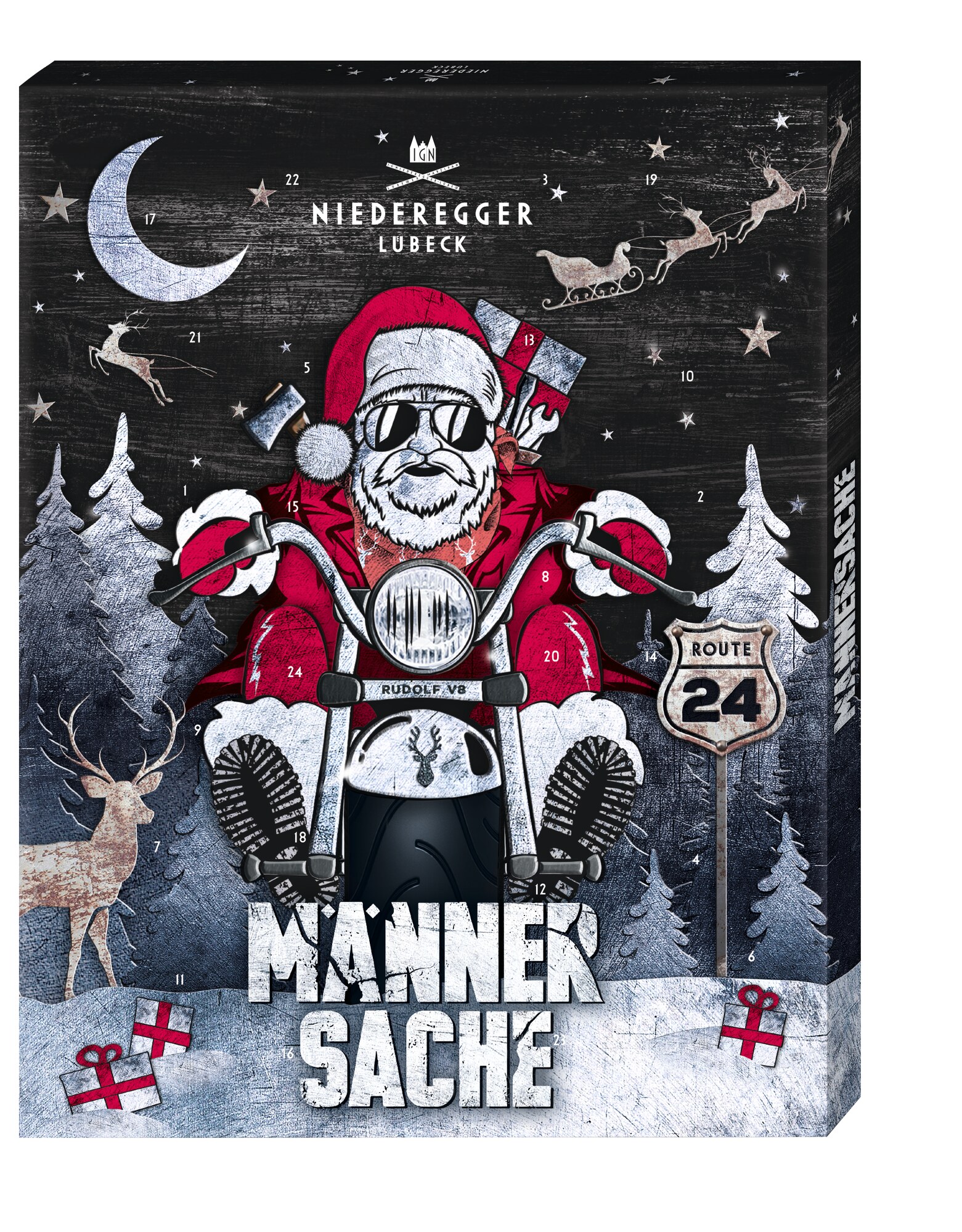 Niederegger Adv.kal. Männersache 300G, Packshot Vorderansicht