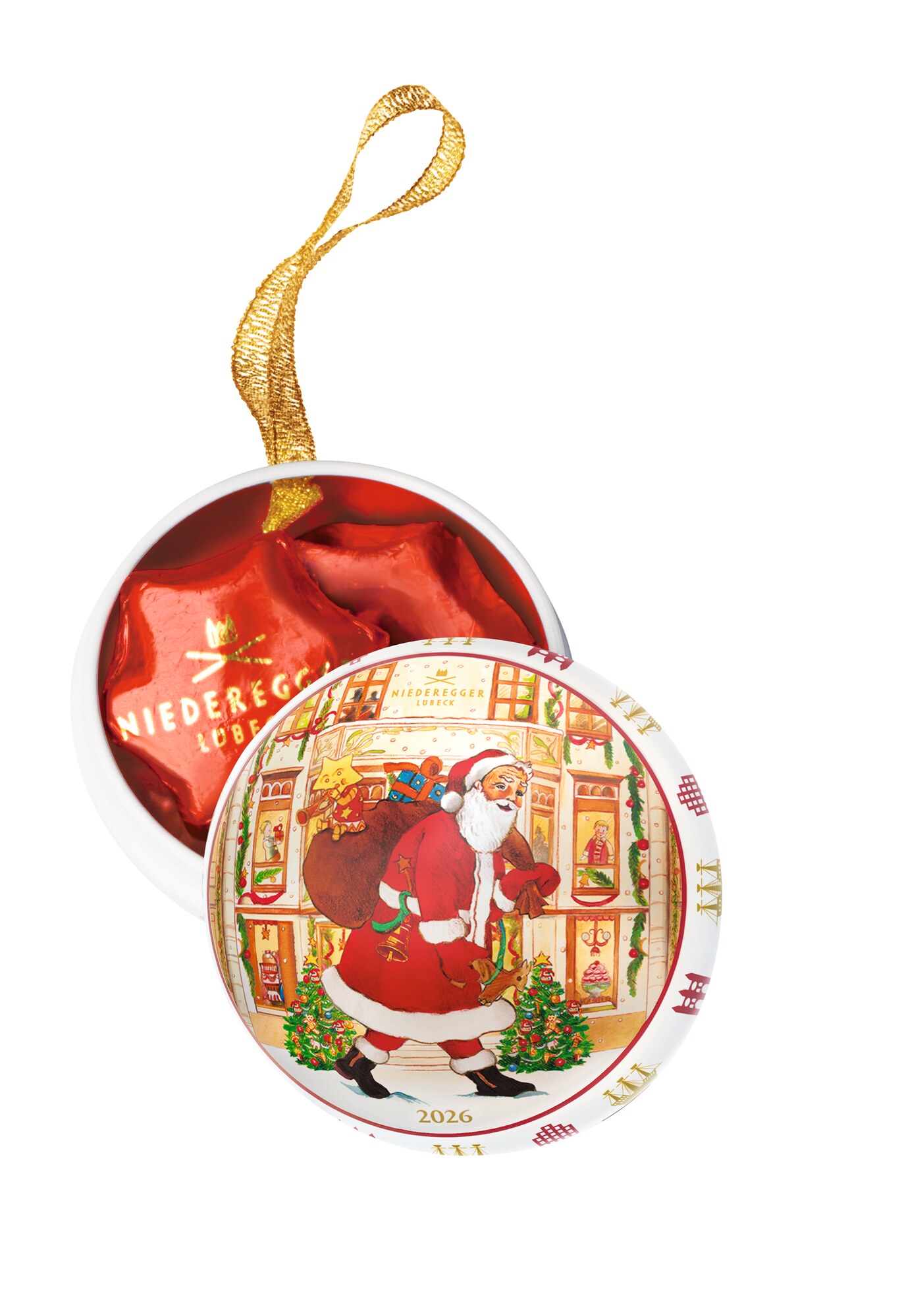 Niederegger Weihnachtskugel 37,5g, Packshot Vorderansicht