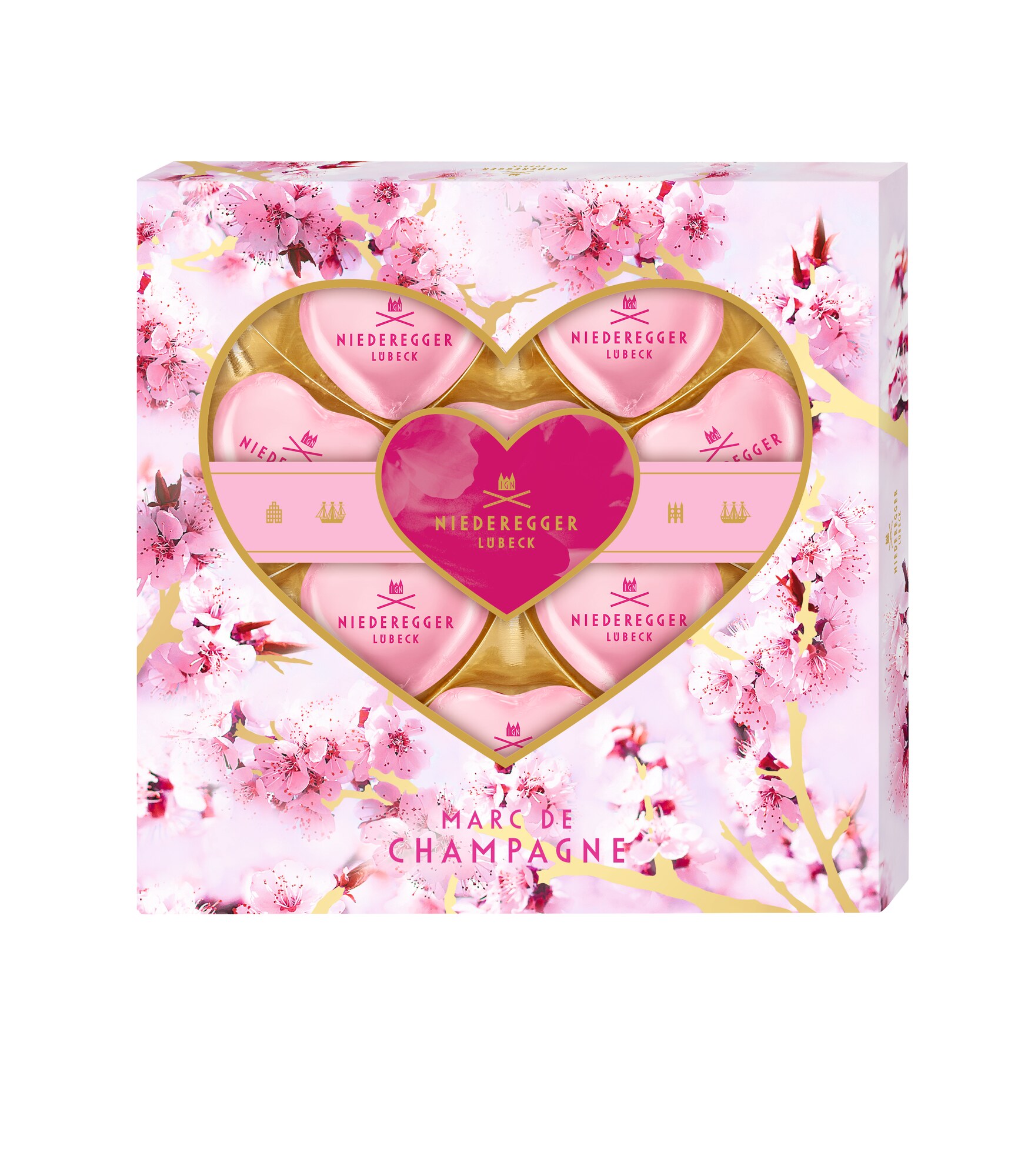 Niederegger Prl. Herzen 125G Ws Mdc, Packshot Vorderansicht