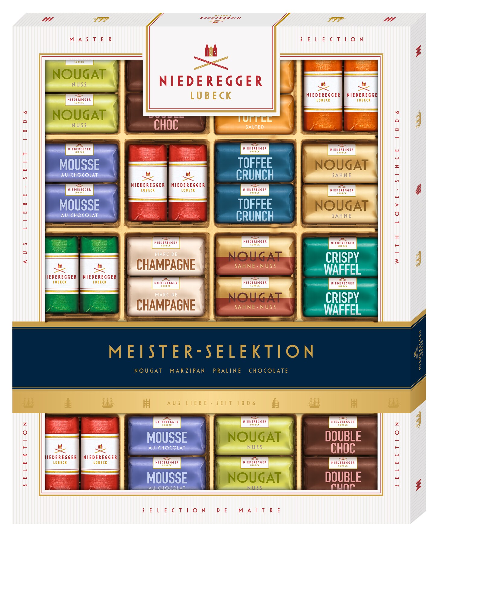 Niederegger Meisterselektion 500G, Packshot Vorderansicht