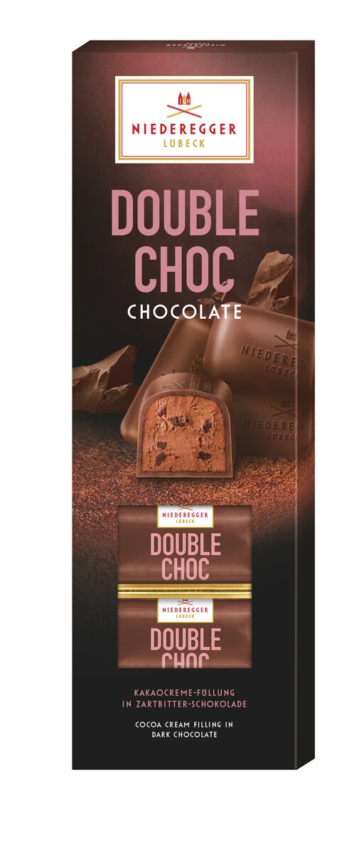 Pralinen Double Choc Chocolate, Pralinen mit dunkler und milchiger Schokolade, 100 g Nettogewicht