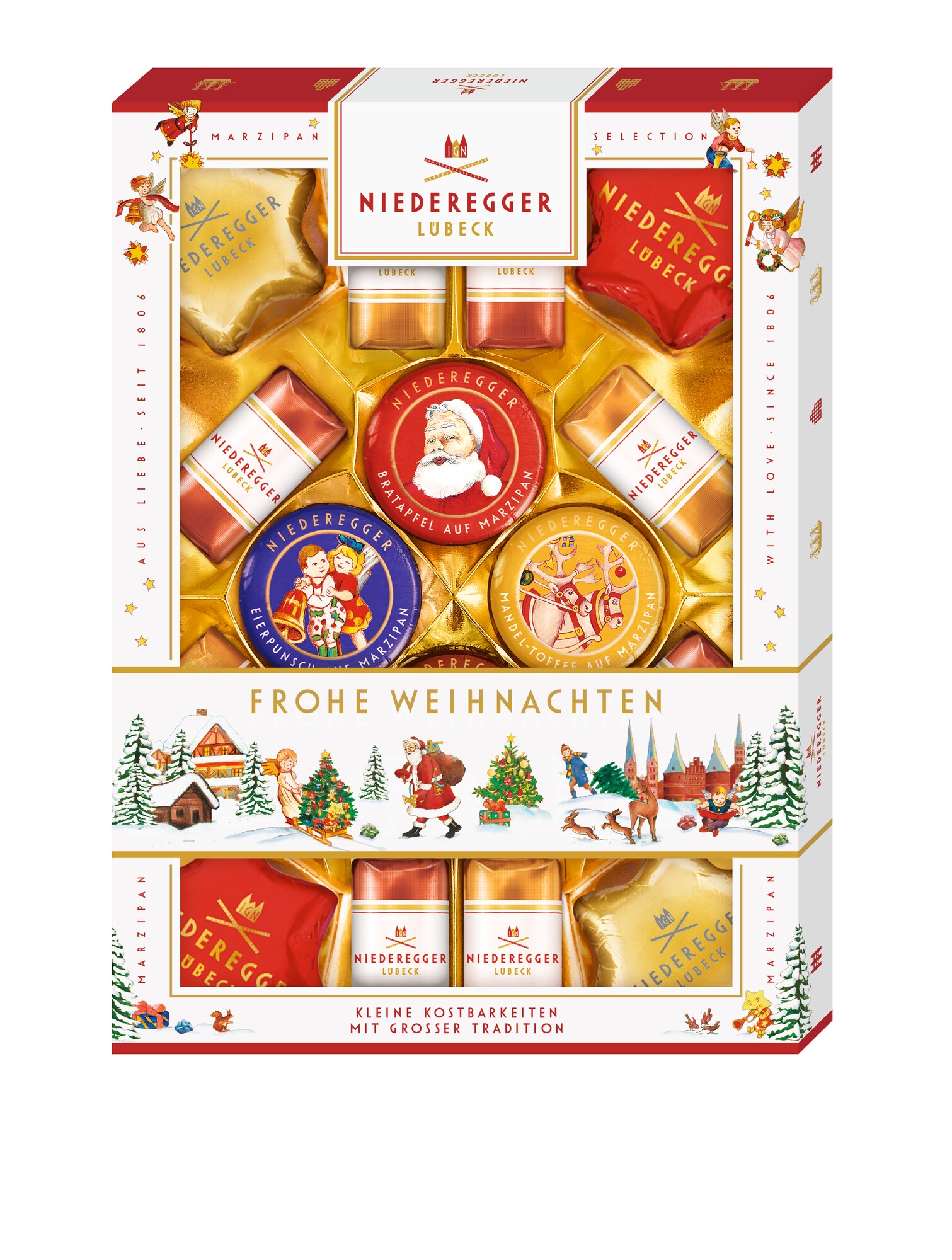 Niederegger Marzipanerie 206g Frohe W., Packshot Vorderansicht