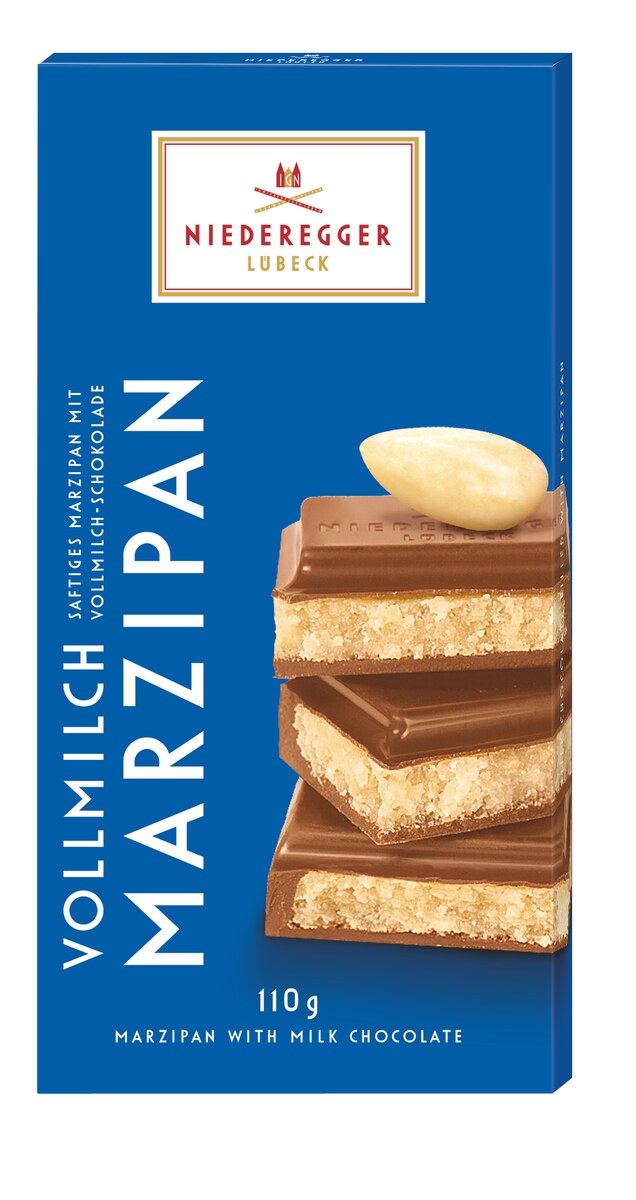 Marzipan Tafel - Schokolade Classic VM, 110 g, Vollmilch-Schokolade mit Mandeln 28 %