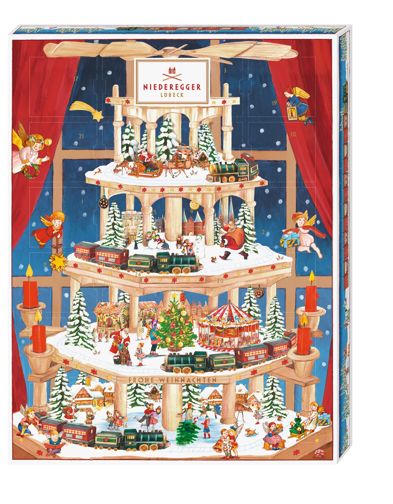 Niederegger Adv.kal. Pyramide 300G, Packshot Vorderansicht