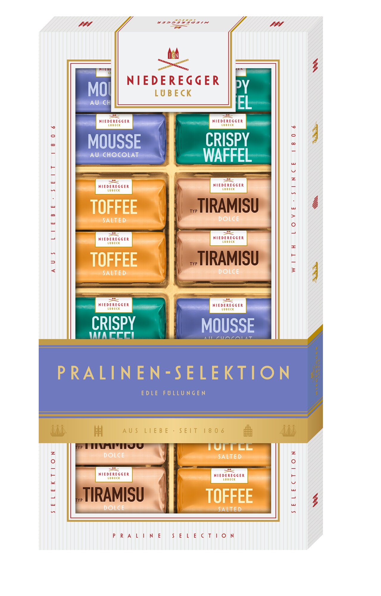 Niederegger Pralinen Selektion 200G, Packshot Vorderansicht