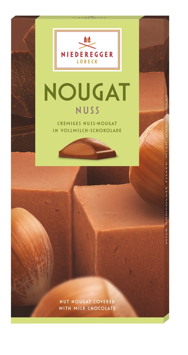 Bild Nougat Tafel Nuss aus Vollmilch-Schokolade 64%, 100 g Nettogewicht, Hauptabbildung