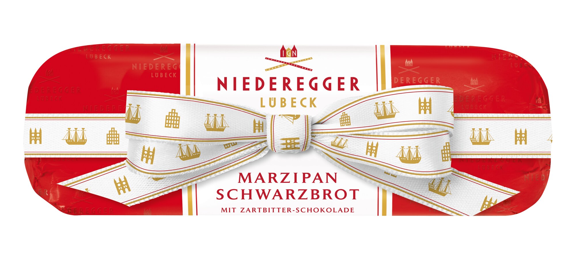 Marzipan Schwarzbrot mit Schleife