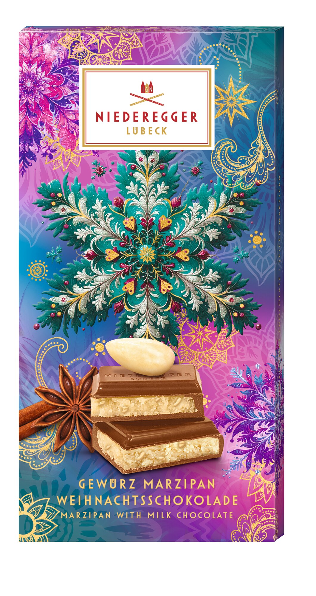 Niederegger Marz.-tafel W.SCHOKOL.110G Vm, Packshot Vorderansicht