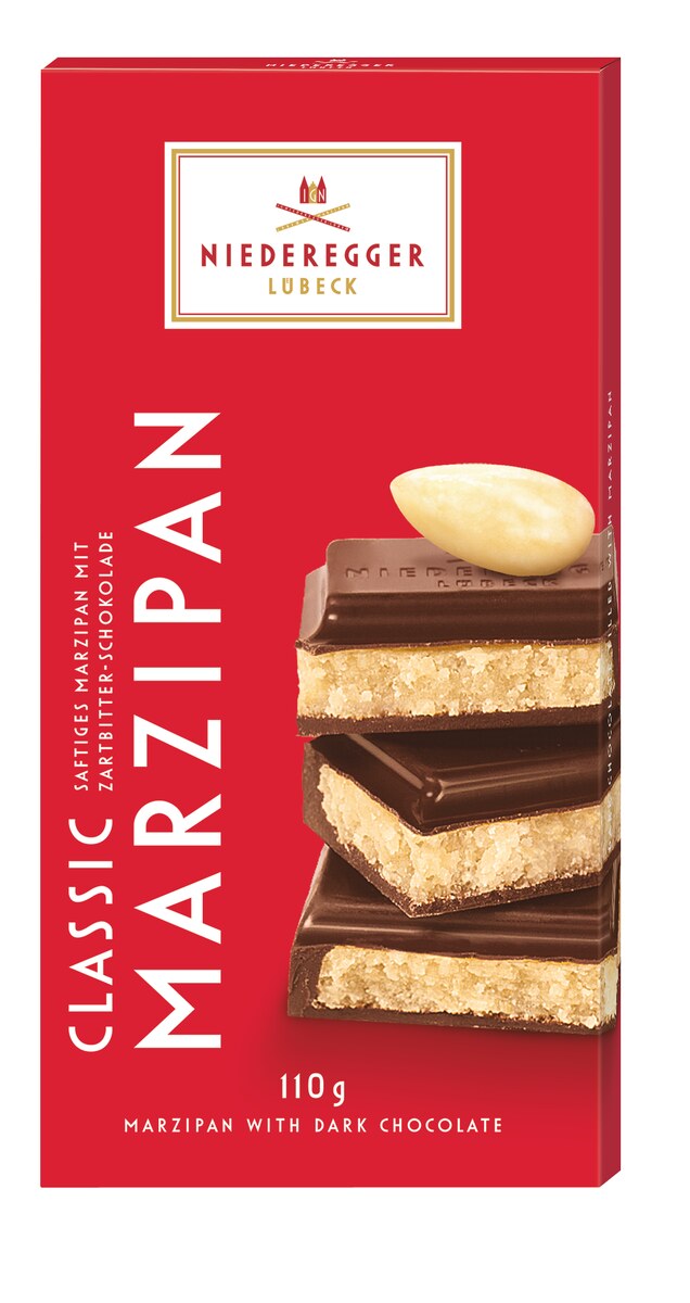Marzipan Tafel - Schokolade Classic ZB, 110 g, Zartbitter-Schokolade mit 28 % Mandeln